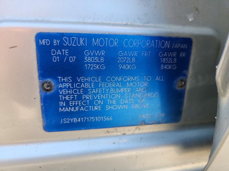 Продажа на аукционе авто 2007 Suzuki Sx4, vin: JS2YB417175101566, номер лота: 55700836