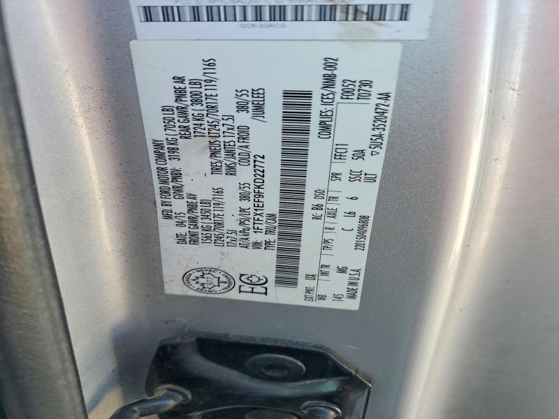 2015 Ford F150 მანქანა იყიდება აუქციონზე, vin: 1FTFX1EF9FKD22772, აუქციონის ნომერი: 56858036