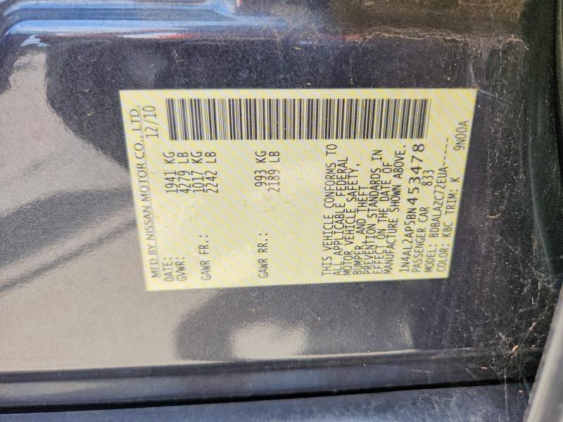 Aukcja sprzedaży 2011 Nissan Altima, vin: 1N4AL2AP5BN453478, numer aukcji: 55327266