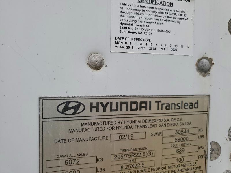 58261516 :رقم المزاد ، 3H3V532C2LR365027 vin ، 2025 Hyundai Translead Inc Trailers مزاد بيع