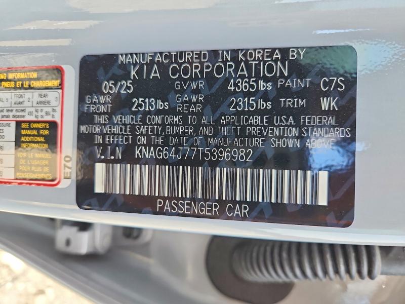 56842406 :رقم المزاد ، KNAG64J77T5396982 vin ، 2026 Kia K5 مزاد بيع