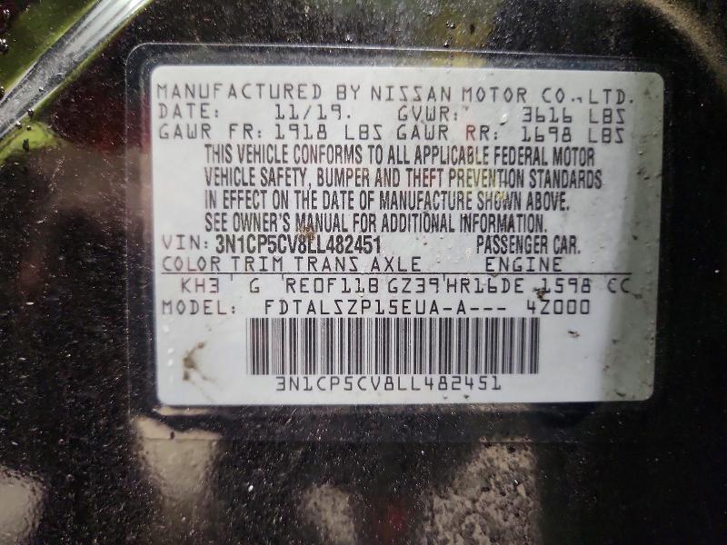 Aukcja sprzedaży 2020 Nissan Kicks, vin: 3N1CP5CV8LL482451, numer aukcji: 57755986