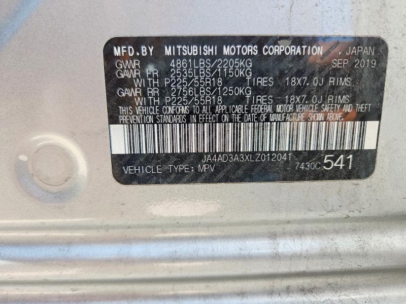 Aukcja sprzedaży 2020 Mitsubishi Outlander, vin: JA4AD3A3XLZ012041, numer aukcji: 56957696