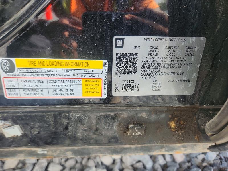Продажа на аукционе авто 2017 Buick Enclave, vin: 5GAKVCKD8HJ351046, номер лота: 55691136