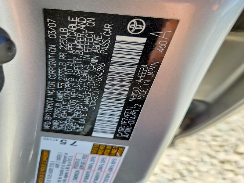 58976356 :رقم المزاد ، JTDKB20U177634386 vin ، 2007 Toyota Prius مزاد بيع