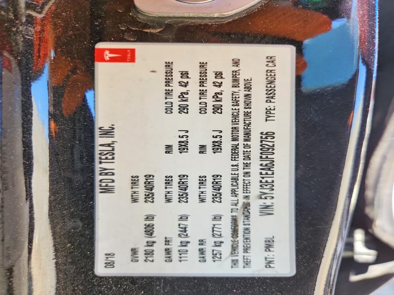 2018 Tesla Model 3 მანქანა იყიდება აუქციონზე, vin: 5YJ3E1EA6JF092756, აუქციონის ნომერი: 58728646