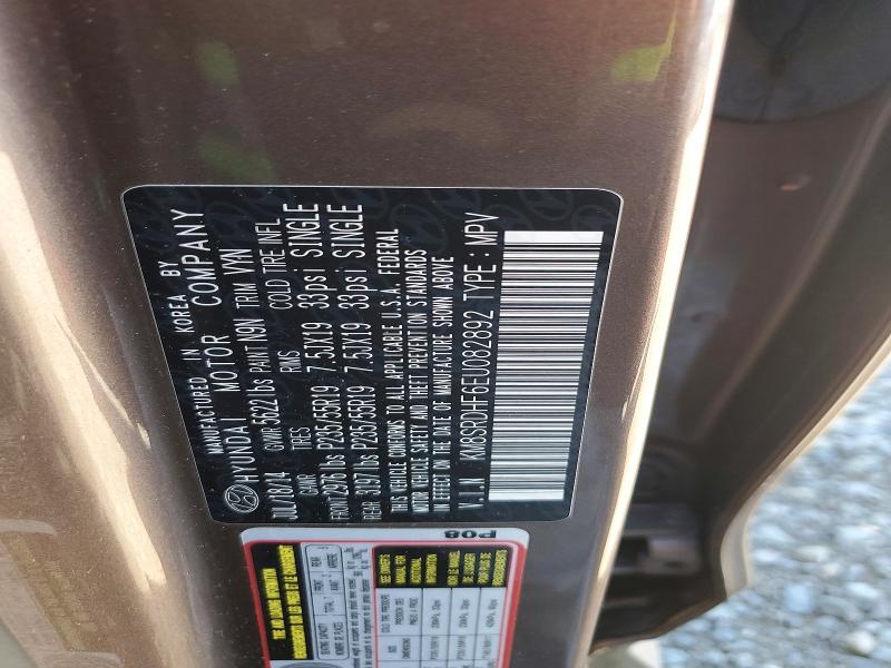 54136476 :رقم المزاد ، KM8SRDHF6EU082892 vin ، 2014 Hyundai Santa Fe مزاد بيع