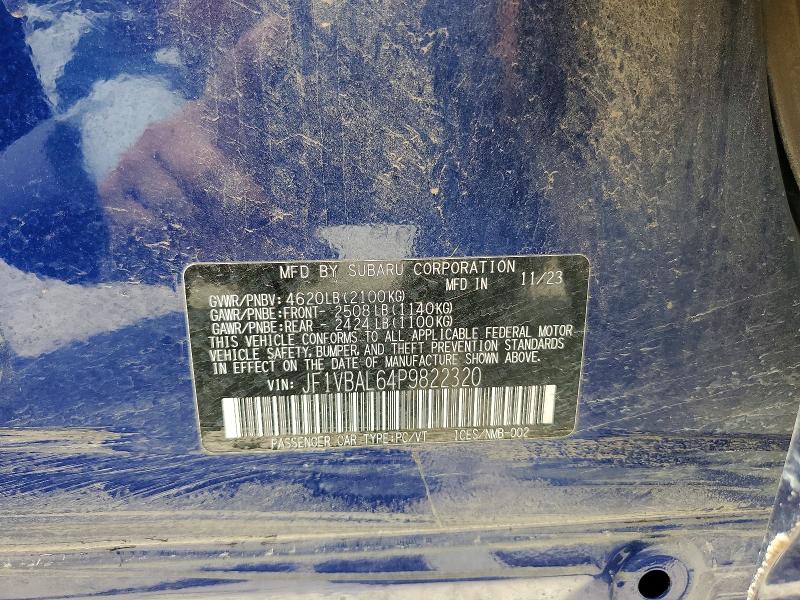 55885746 :رقم المزاد ، JF1VBAL64P9822320 vin ، 2023 Subaru Wrx مزاد بيع