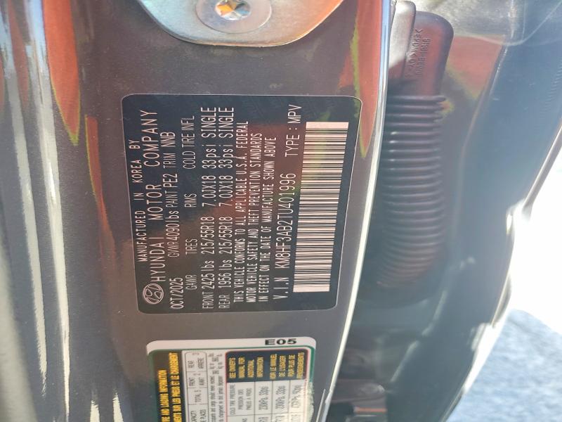 2026 Hyundai Kona მანქანა იყიდება აუქციონზე, vin: KM8HF3AB2TU401996, აუქციონის ნომერი: 57250276