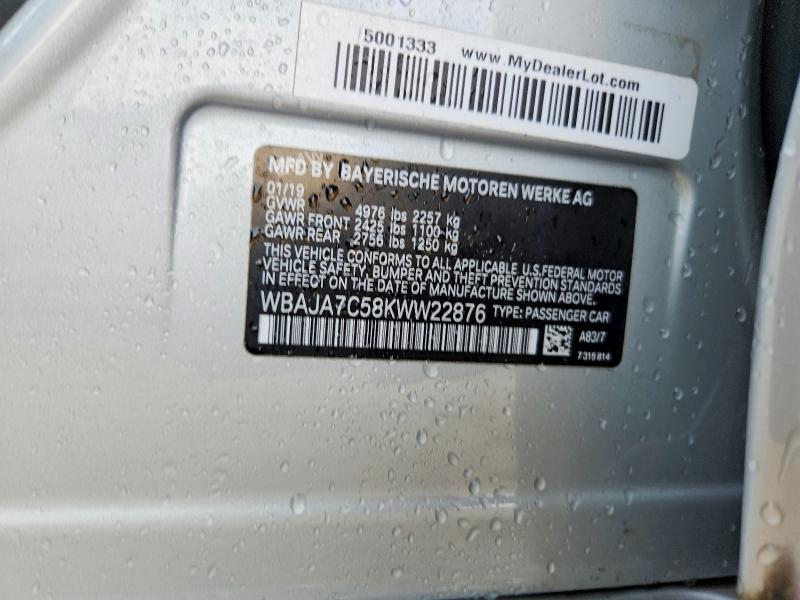 Продаж на аукціоні авто 2019 Bmw 530, vin: WBAJA7C58KWW22876, номер лоту: 56331796