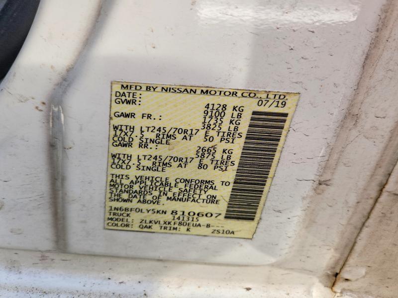 62517546 :رقم المزاد ، 1N6BF0LY5KN810607 vin ، 2019 Nissan Nv مزاد بيع