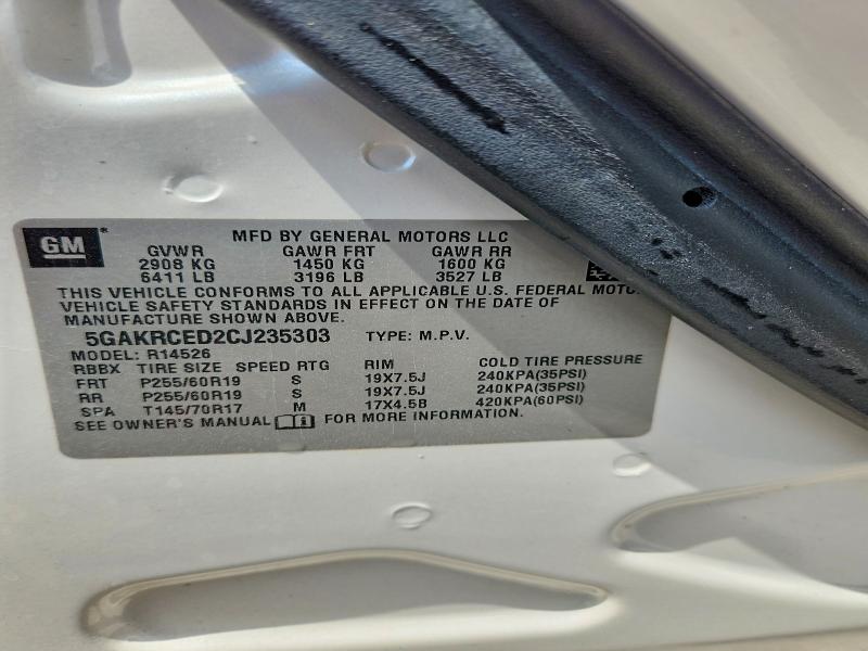 2012 Buick Enclave მანქანა იყიდება აუქციონზე, vin: 5GAKRCED2CJ235303, აუქციონის ნომერი: 56165856