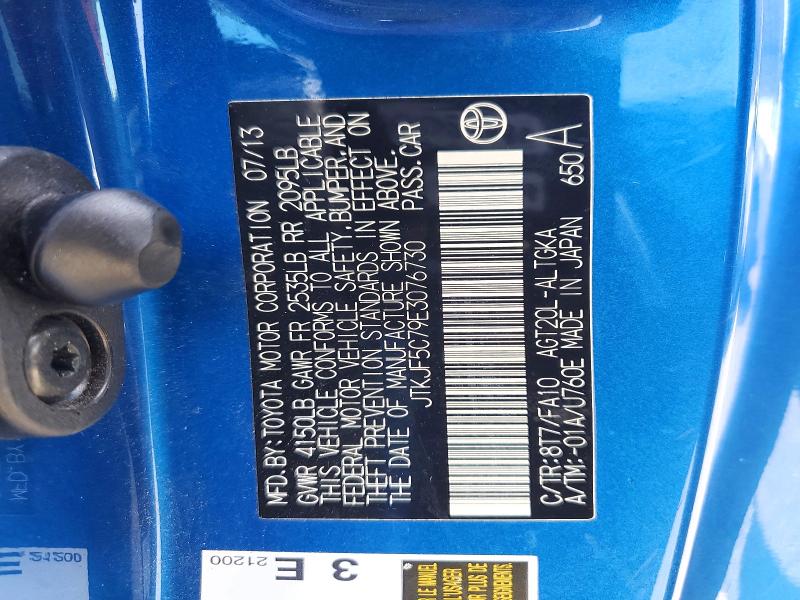 55653166 :رقم المزاد ، JTKJF5C79E3076730 vin ، 2014 Scion Tc مزاد بيع