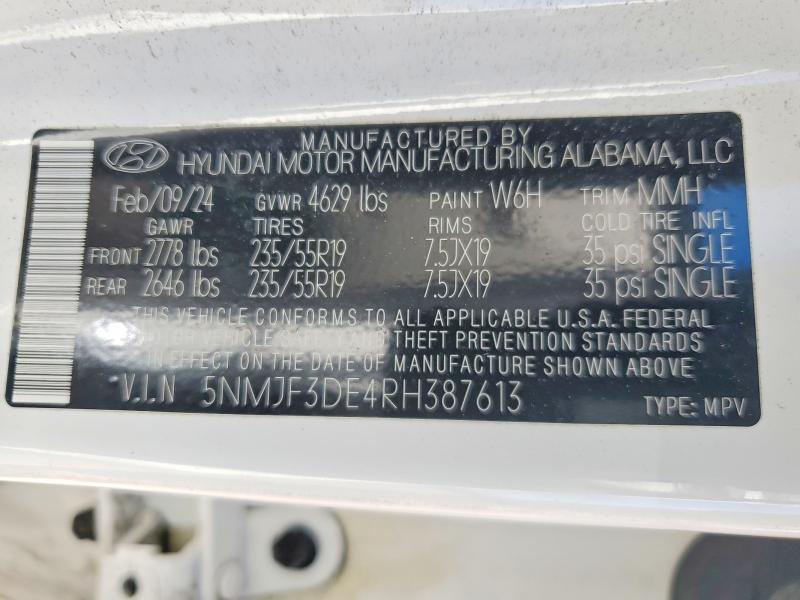 2024 Hyundai Tucson მანქანა იყიდება აუქციონზე, vin: 5NMJF3DE4RH387613, აუქციონის ნომერი: 56647536