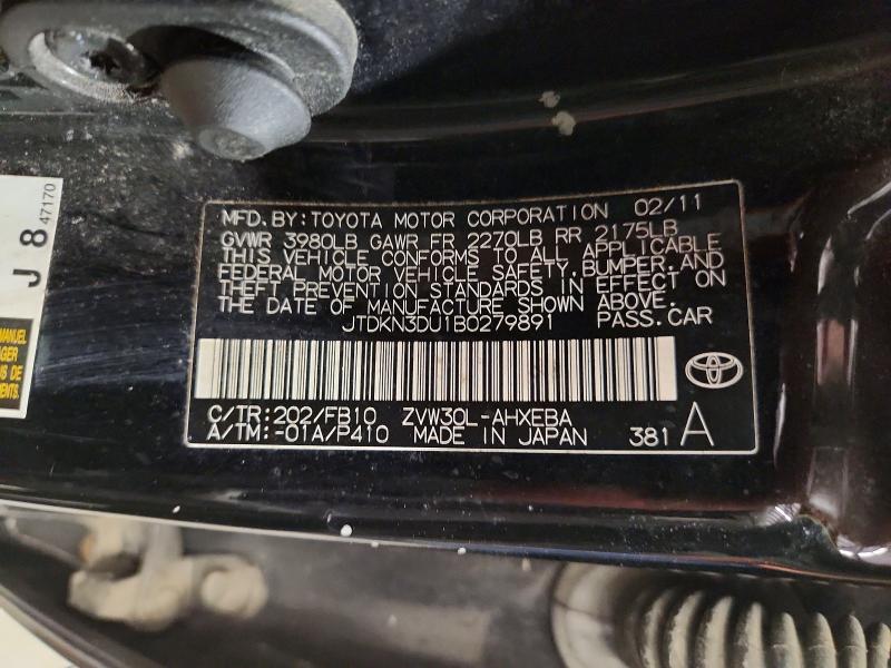 Продажа на аукционе авто 2011 Toyota Prius, vin: JTDKN3DU1B0279891, номер лота: 57294226