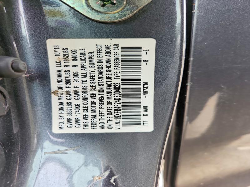 Продаж на аукціоні авто 2013 Honda Civic, vin: 19XFB4F24DE004022, номер лоту: 55573126