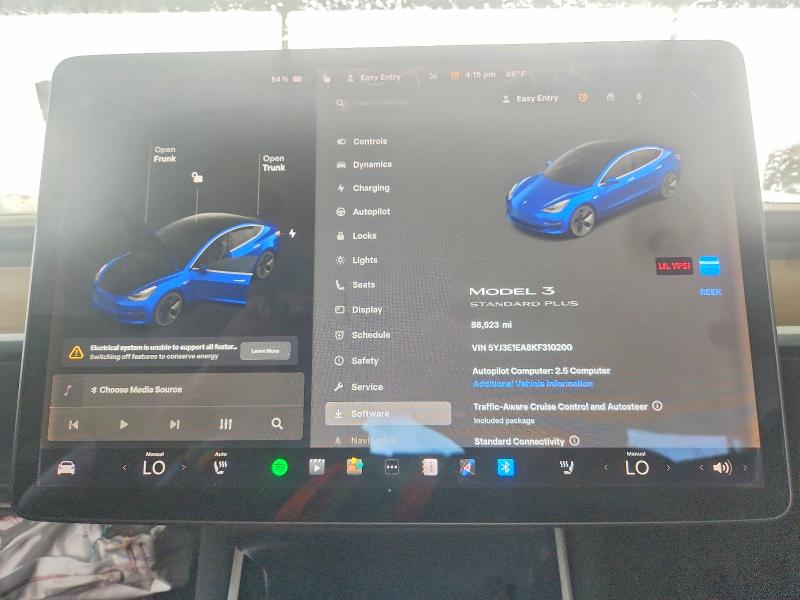 2019 Tesla Model 3 მანქანა იყიდება აუქციონზე, vin: 5YJ3E1EA8KF310200, აუქციონის ნომერი: 57908456