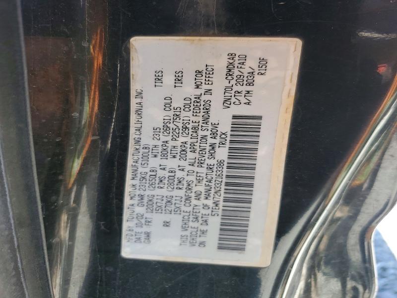 55920266 :رقم المزاد ، 5TEWN72N33Z163386 vin ، 2003 Toyota Tacoma مزاد بيع
