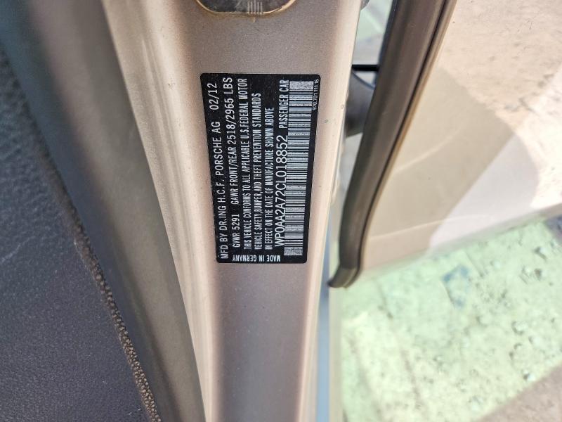 57504256 :رقم المزاد ، WP0AA2A72CL018852 vin ، 2012 Porsche Panemara 4 مزاد بيع