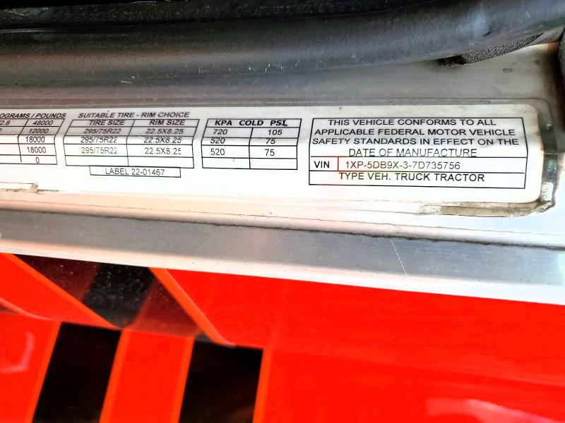 Продажа на аукционе авто 2007 Peterbilt 379, vin: 1XP5DB9X37D735756, номер лота: 53896426