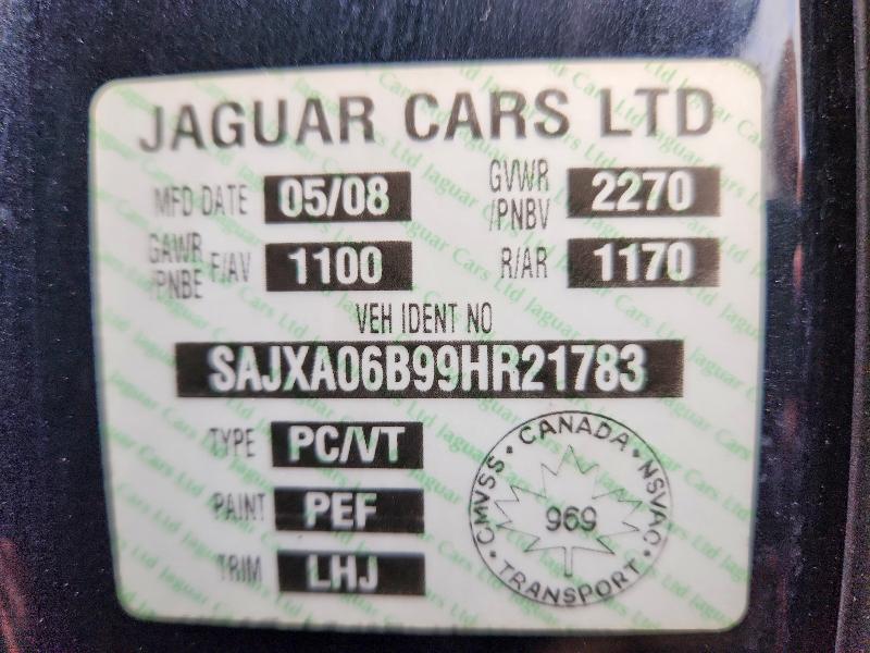 Продажа на аукционе авто 2009 Jaguar Xf, vin: SAJXA06B99HR21783, номер лота: 57892956