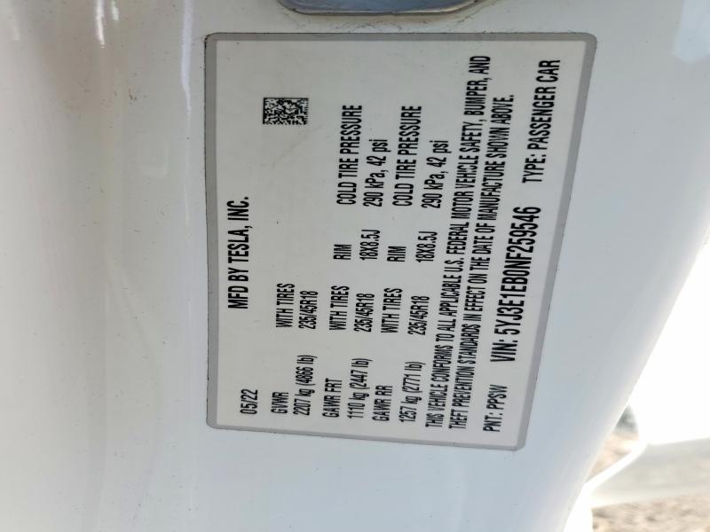 Продажа на аукционе авто 2022 Tesla Model 3, vin: 5YJ3E1EB0NF259546, номер лота: 55654216