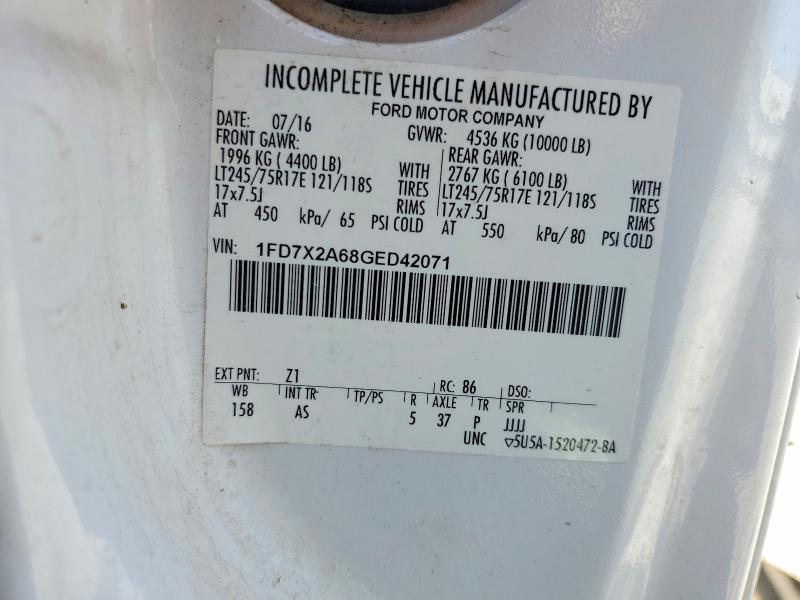 2016 Ford F250 მანქანა იყიდება აუქციონზე, vin: 1FD7X2A68GED42071, აუქციონის ნომერი: 56348916