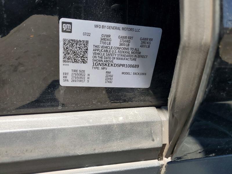 Продаж на аукціоні авто 2023 Chevrolet Suburban, vin: 1GNSKEKD5PR108689, номер лоту: 59018196