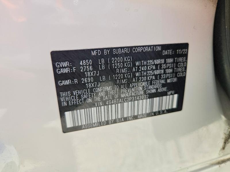 Продажа на аукционе авто 2023 Subaru Outback, vin: 4S4BTALC2P3143032, номер лота: 55994366