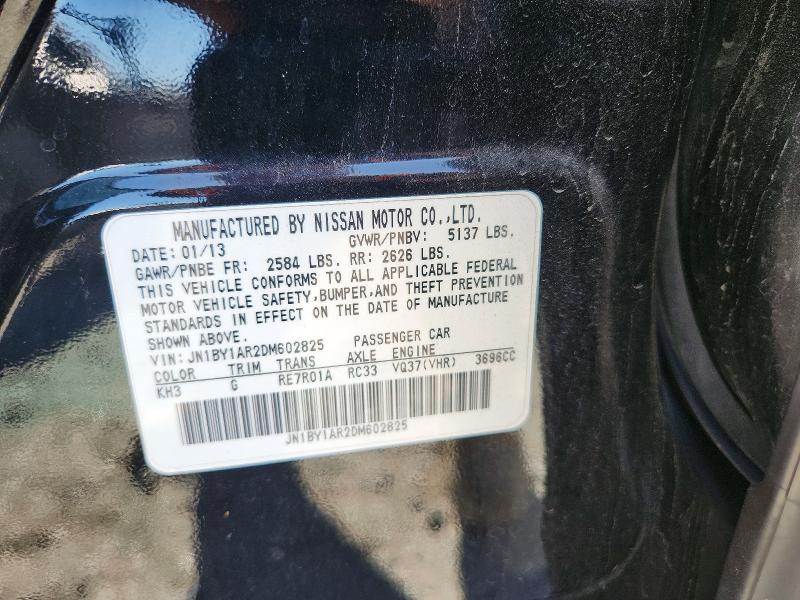 2013 Infiniti M37 მანქანა იყიდება აუქციონზე, vin: JN1BY1AR2DM602825, აუქციონის ნომერი: 56114006