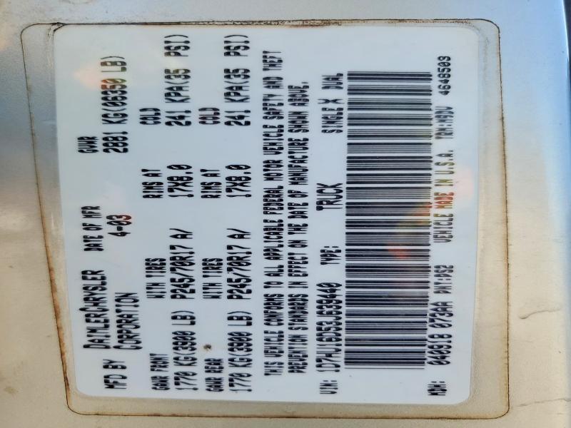 Aukcja sprzedaży 2003 Dodge Ram 1500, vin: 1D7HU16D53J639440, numer aukcji: 55852796
