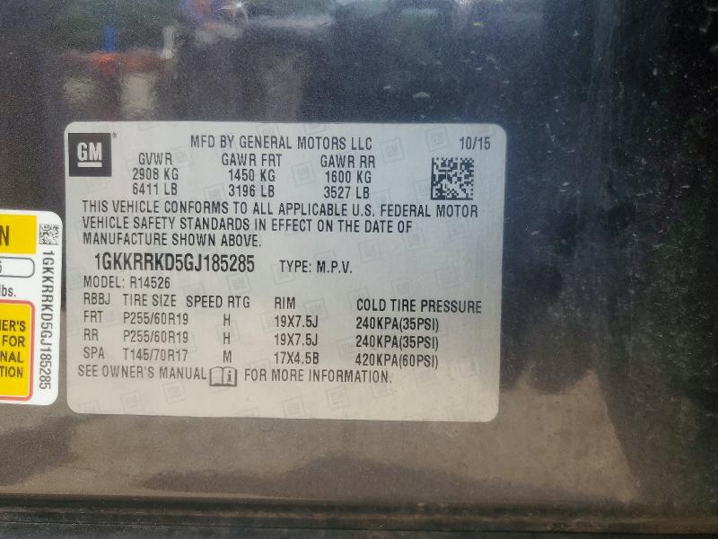 Продаж на аукціоні авто 2016 Gmc Acadia, vin: 1GKKRRKD5GJ185285, номер лоту: 51606716