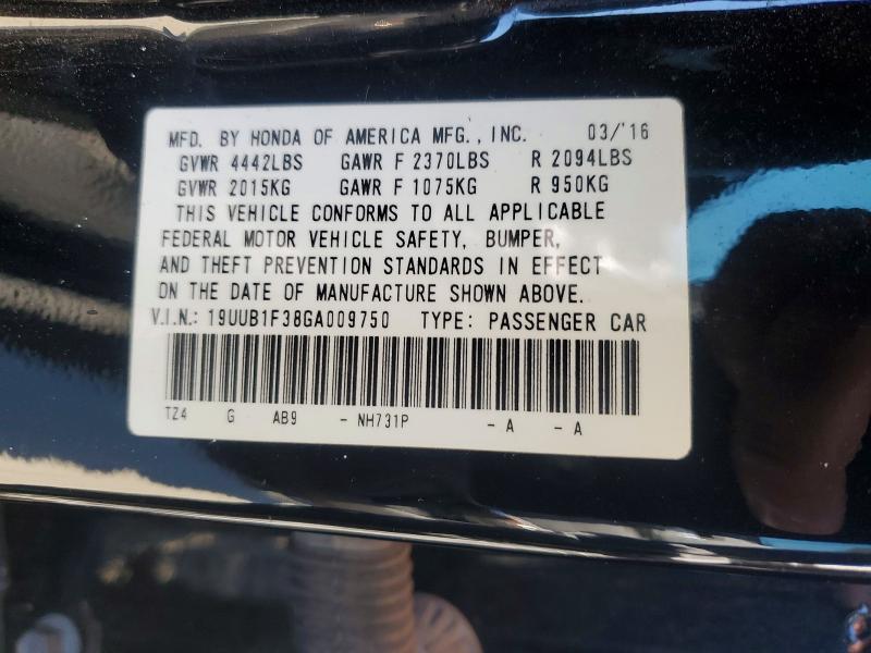 Aukcja sprzedaży 2016 Acura Tlx, vin: 19UUB1F38GA009750, numer aukcji: 56171896