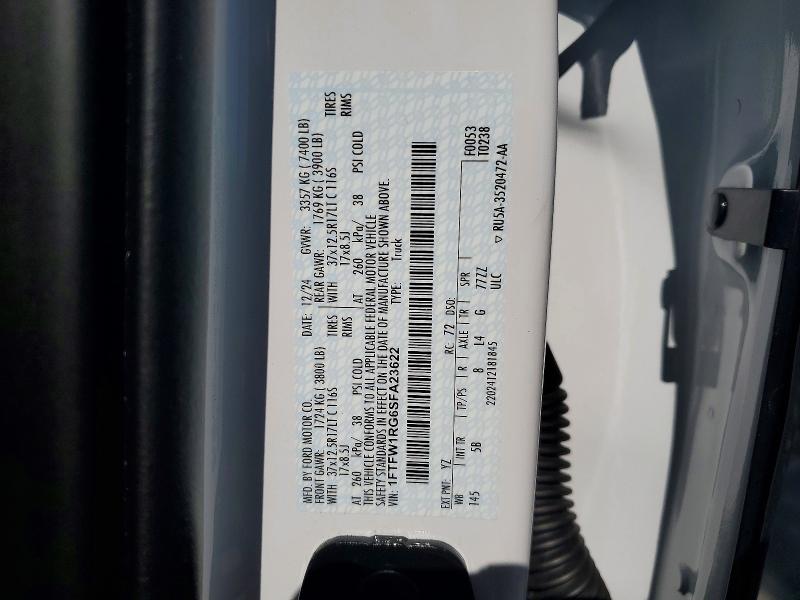 Продаж на аукціоні авто 2025 Ford F150, vin: 1FTFW1RG6SFA23622, номер лоту: 55519106