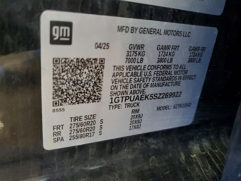 55917516 :رقم المزاد ، 1GTPUAEK5SZ269922 vin ، 2025 Gmc Sierra مزاد بيع