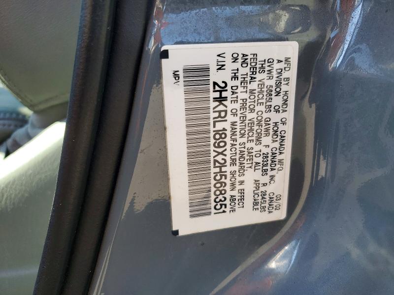 56331326 :رقم المزاد ، 2HKRL189X2H568351 vin ، 2002 Honda Odyssey مزاد بيع