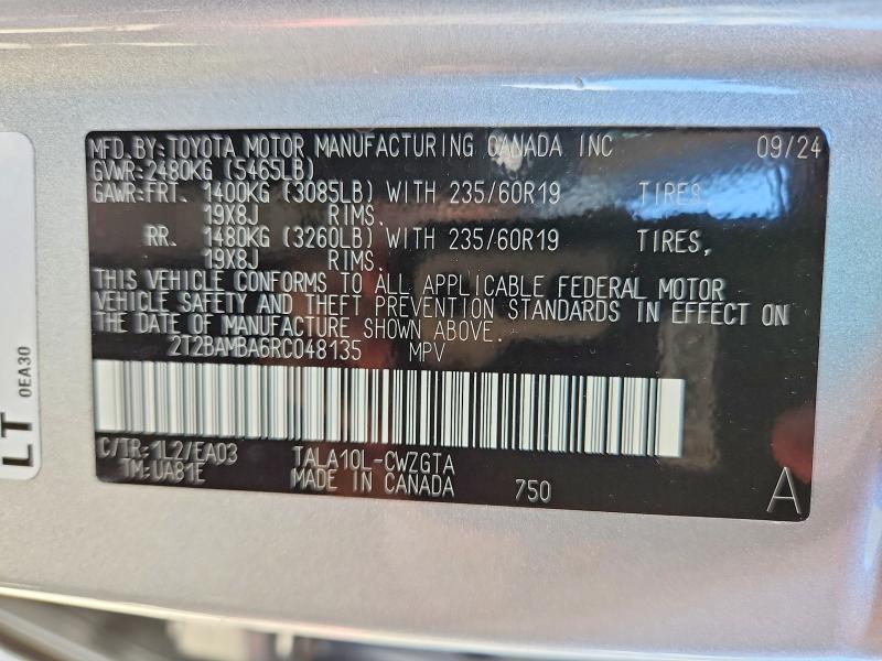 59214656 :رقم المزاد ، 2T2BAMBA6RC048135 vin ، 2024 Lexus Rx 350 مزاد بيع