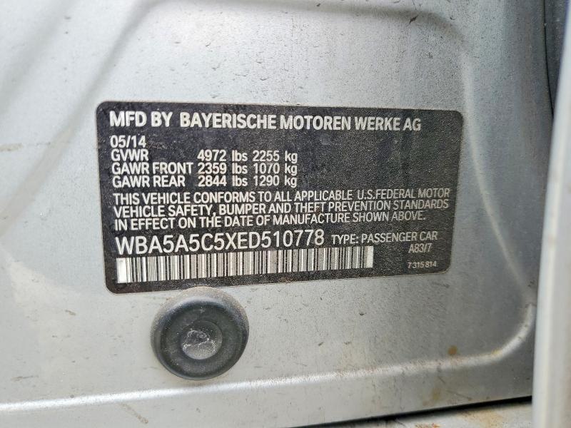 Aukcja sprzedaży 2014 Bmw 528, vin: WBA5A5C5XED510778, numer aukcji: 58983526