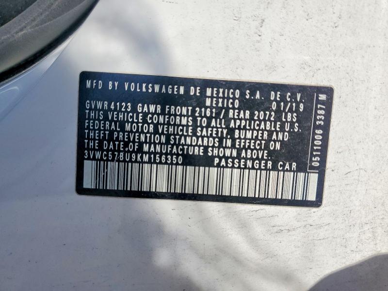 55675866 :رقم المزاد ، 3VWC57BU9KM156350 vin ، 2019 Volkswagen Jetta مزاد بيع
