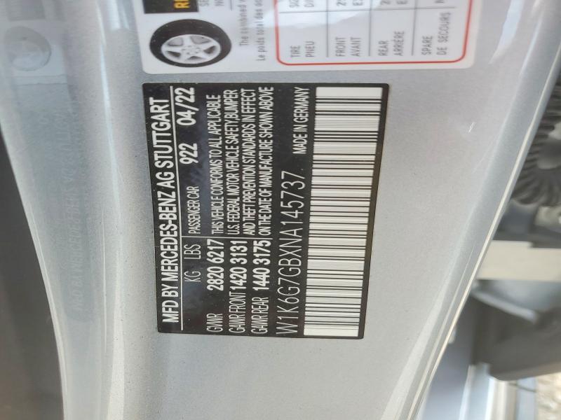 Продажа на аукционе авто 2022 Mercedes-benz S, vin: W1K6G7GBXNA145737, номер лота: 58462806