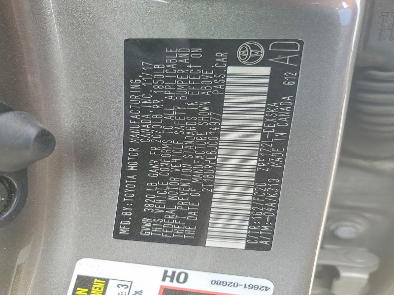55570526 :رقم المزاد ، 2T1BURHE6JC014977 vin ، 2018 Toyota Corolla مزاد بيع