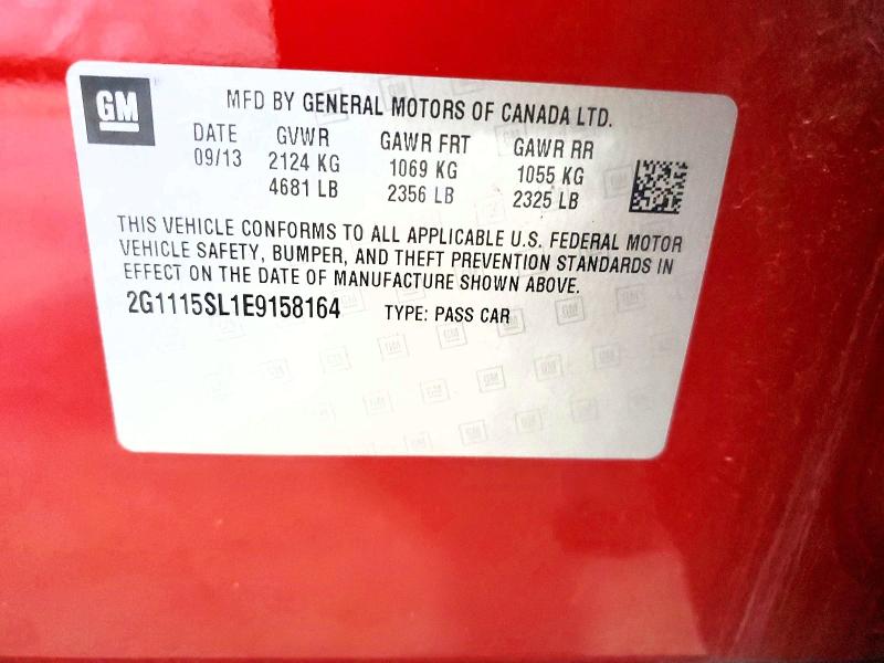 85627005 :رقم المزاد ، 2G1115SL1E9158164 vin ، 2014 Chevrolet Impala مزاد بيع