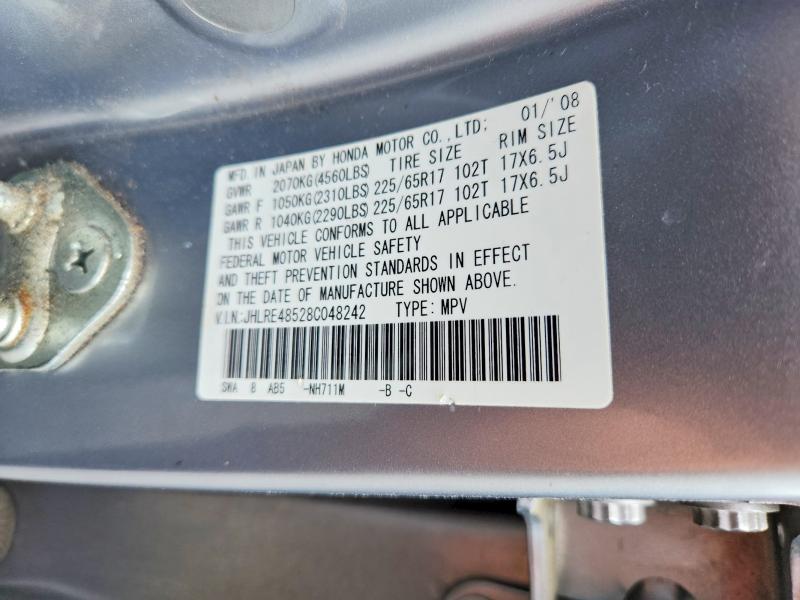 54394576 :رقم المزاد ، JHLRE48528C048242 vin ، 2008 Honda Cr-v مزاد بيع