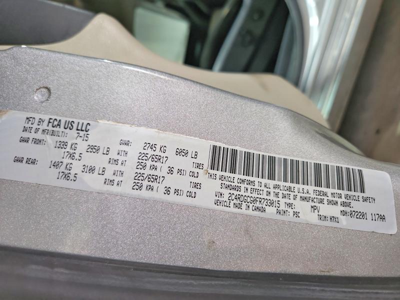 Продаж на аукціоні авто 2015 Dodge Grand Caravan, vin: 2C4RDGCG0FR733015, номер лоту: 58116616
