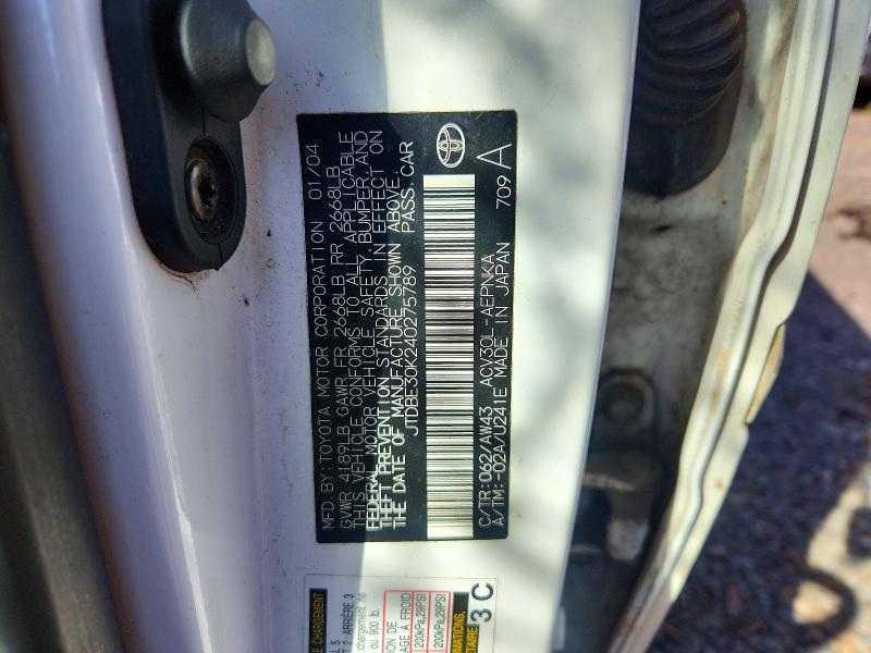 2004 Toyota Camry მანქანა იყიდება აუქციონზე, vin: JTDBE30K240275789, აუქციონის ნომერი: 56322476