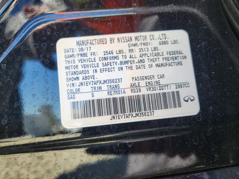 Aukcja sprzedaży 2018 Infiniti Q50, vin: JN1EV7APXJM356237, numer aukcji: 58782976