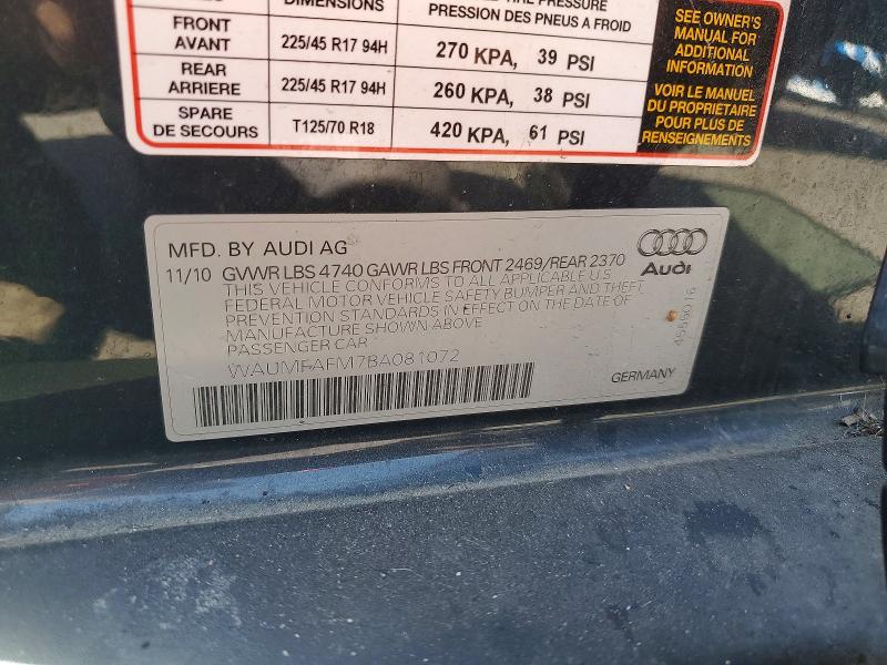 2011 Audi A3 მანქანა იყიდება აუქციონზე, vin: WAUMFAFM7BA081072, აუქციონის ნომერი: 59197936