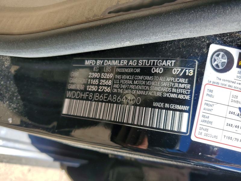 56974786 :رقم المزاد ، WDDHF8JB6EA864400 vin ، 2014 Mercedes-benz E مزاد بيع