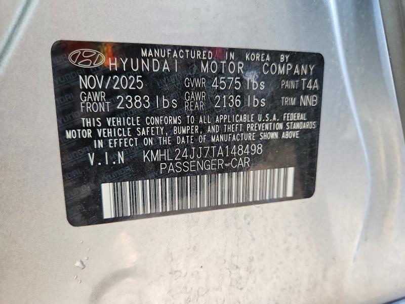 Продажа на аукционе авто 2026 Hyundai Sonata Hybrid, vin: KMHL24JJ7TA148498, номер лота: 56796536