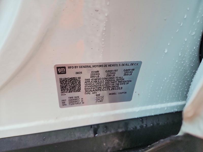 56108976 :رقم المزاد ، 3GNAXPEG1TL261313 vin ، 2026 Chevrolet Equinox مزاد بيع